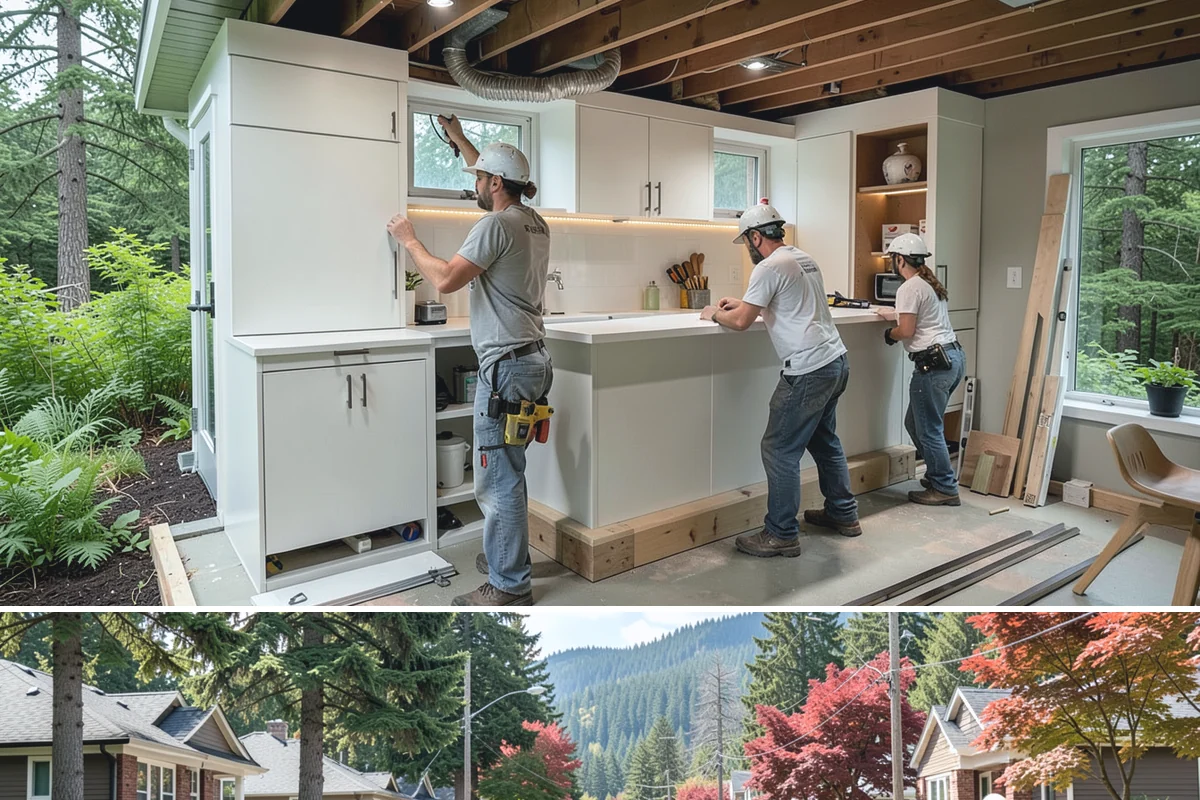 Double-Sided Fireplace Installation in Hunts Point, King County, WA - Adding a double-sided fireplace before the cool season lets both connected rooms benefit from its warmth all winter.