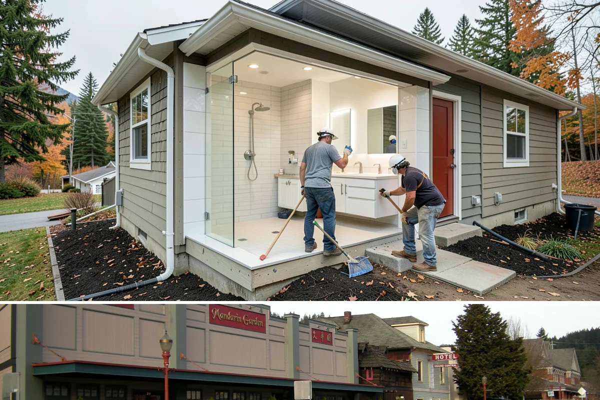 Double-Sided Fireplace Installation in Issaquah, King County, WA - Adding a double-sided fireplace before the cool season lets both connected rooms benefit from its warmth all winter.