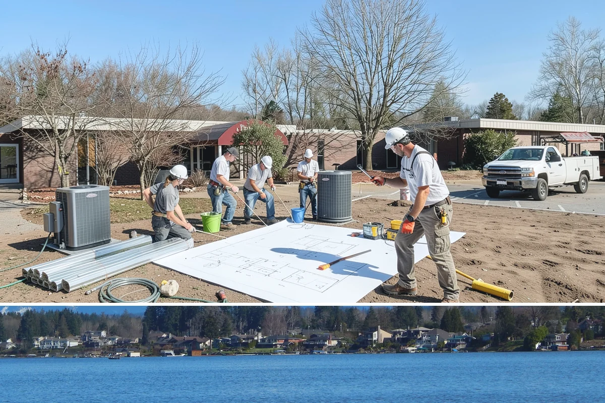 Double-Sided Fireplace Installation in Lake Stevens, Snohomish County, WA - Adding a double-sided fireplace before the cool season lets both connected rooms benefit from its warmth all winter.