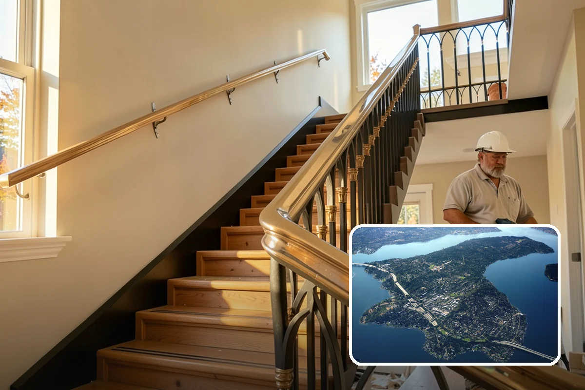 Double-Sided Fireplace Installation in Mercer Island, King County, WA - Shares warmth and flame across two rooms