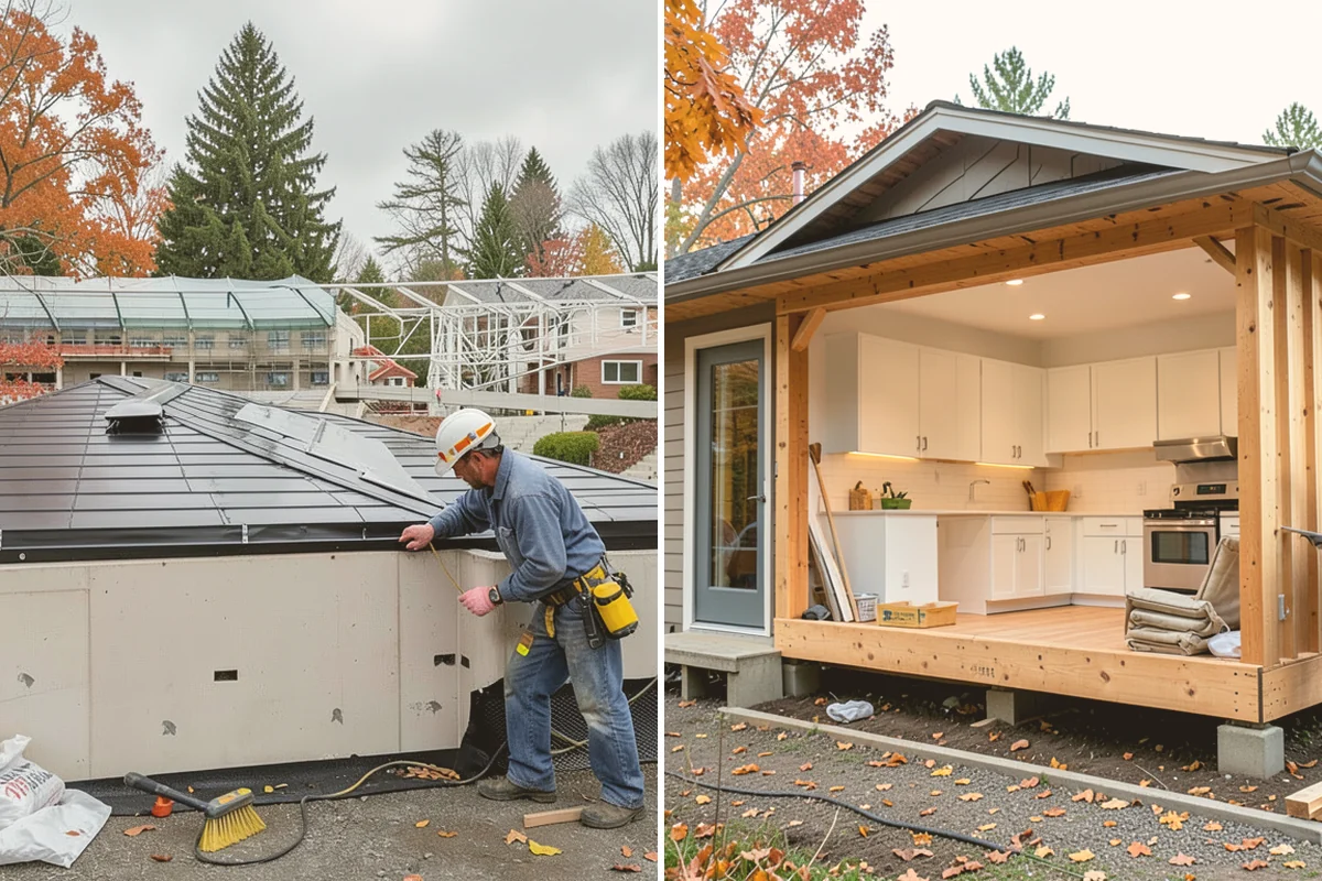 Double-Sided Fireplace Installation in Newcastle, King County, WA - Plan framing and venting for the see-through unit