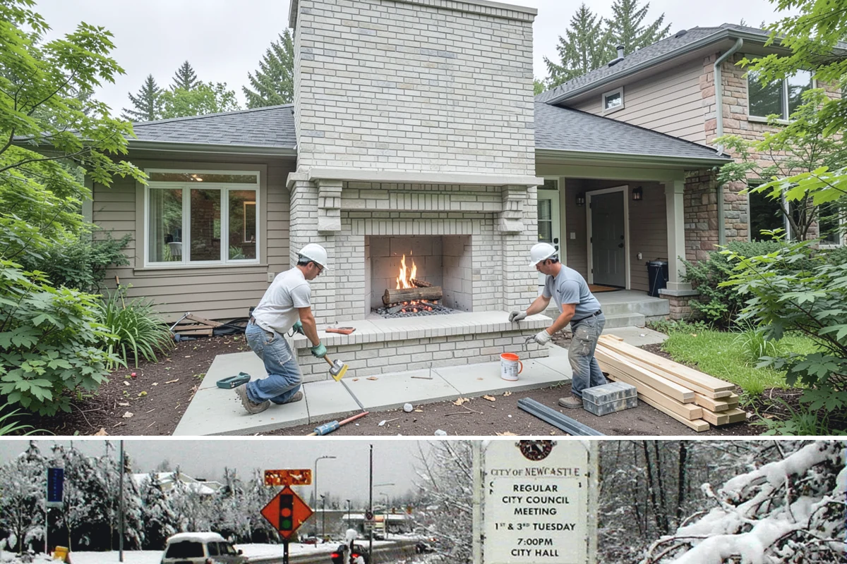 Double-Sided Fireplace Installation in Newcastle, King County, WA - Adding a double-sided fireplace before the cool season lets both connected rooms benefit from its warmth all winter.