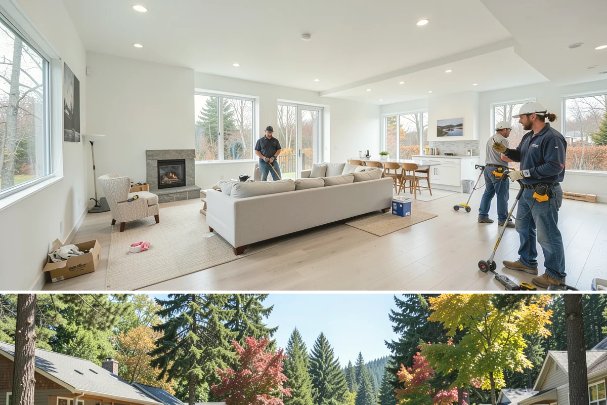 Double-Sided Fireplace Installation in Orting, Pierce County, WA - Adding a double-sided fireplace before the cool season lets both connected rooms benefit from its warmth all winter.