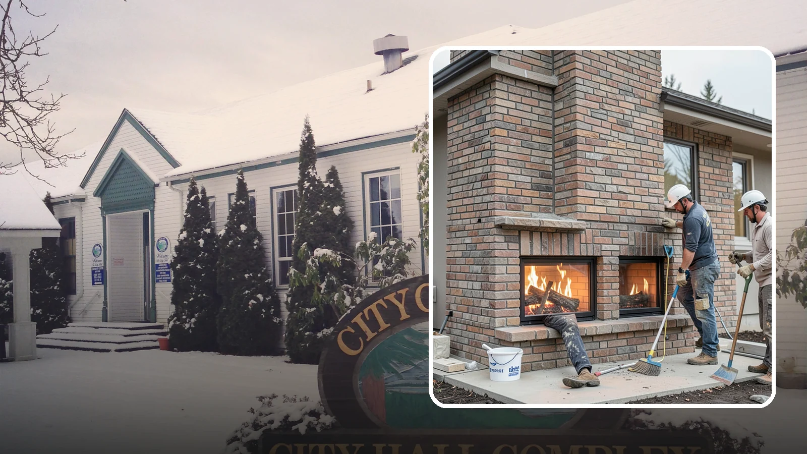 Double-Sided Fireplace Installation in Pacific, King County, WA - See-through fireplaces that share warmth and a glowing flame between two rooms.