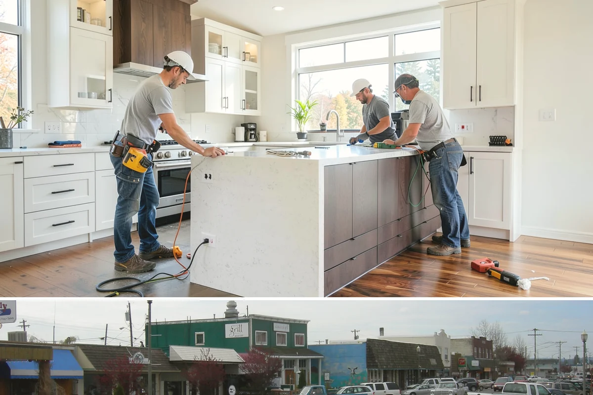 Double-Sided Fireplace Installation in Stanwood, Snohomish County, WA - Adding a double-sided fireplace before the cool season lets both connected rooms benefit from its warmth all winter.