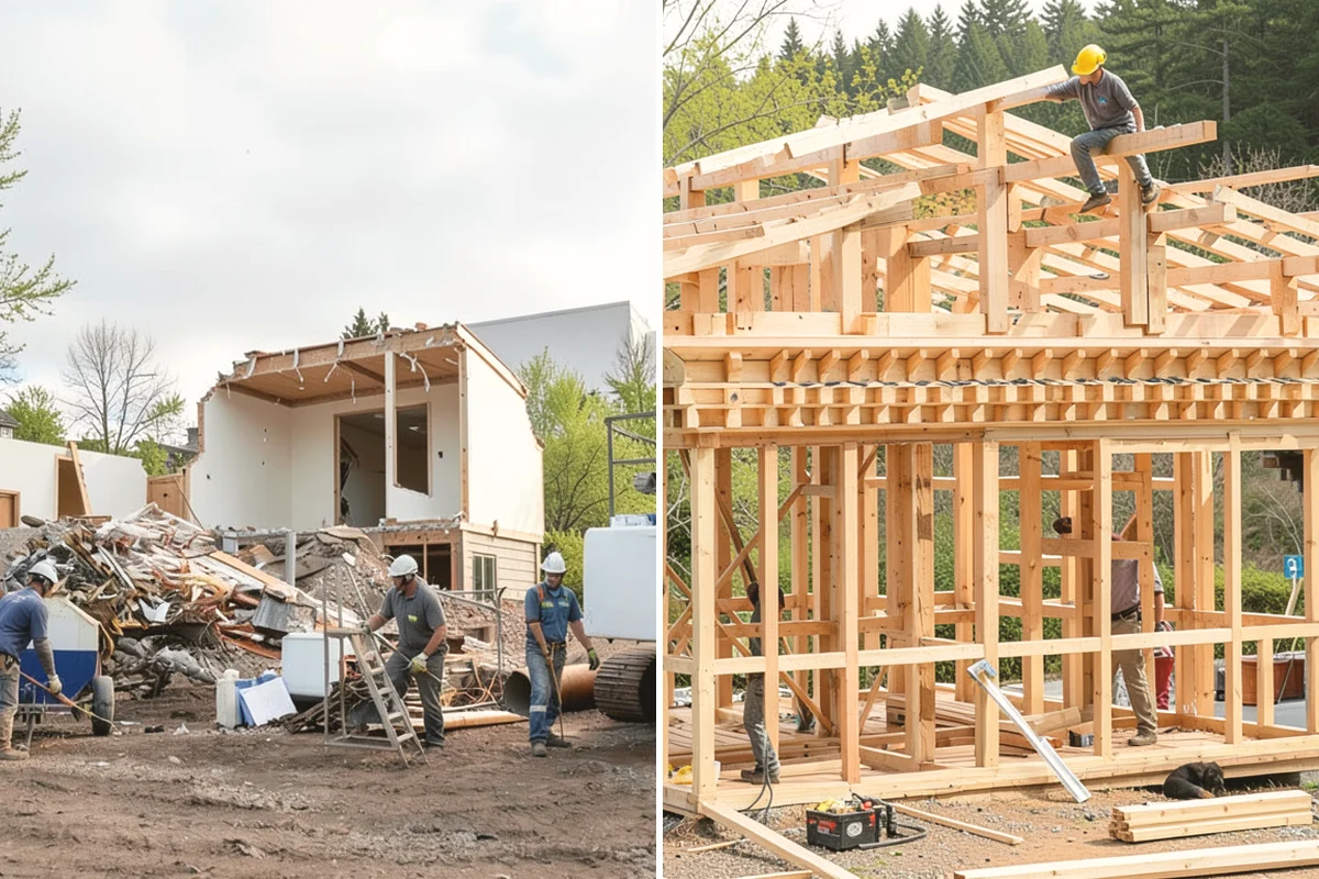 Double-Sided Fireplace Installation in Tukwila, King County, WA - Plan framing and venting for the see-through unit