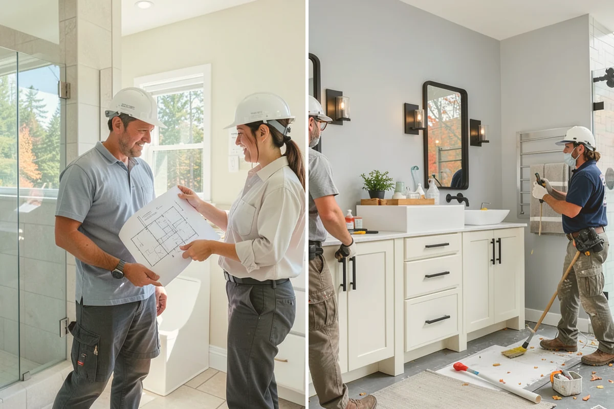Double Vanity Installation in Algona, King County, WA - Confirm space and plan dual plumbing