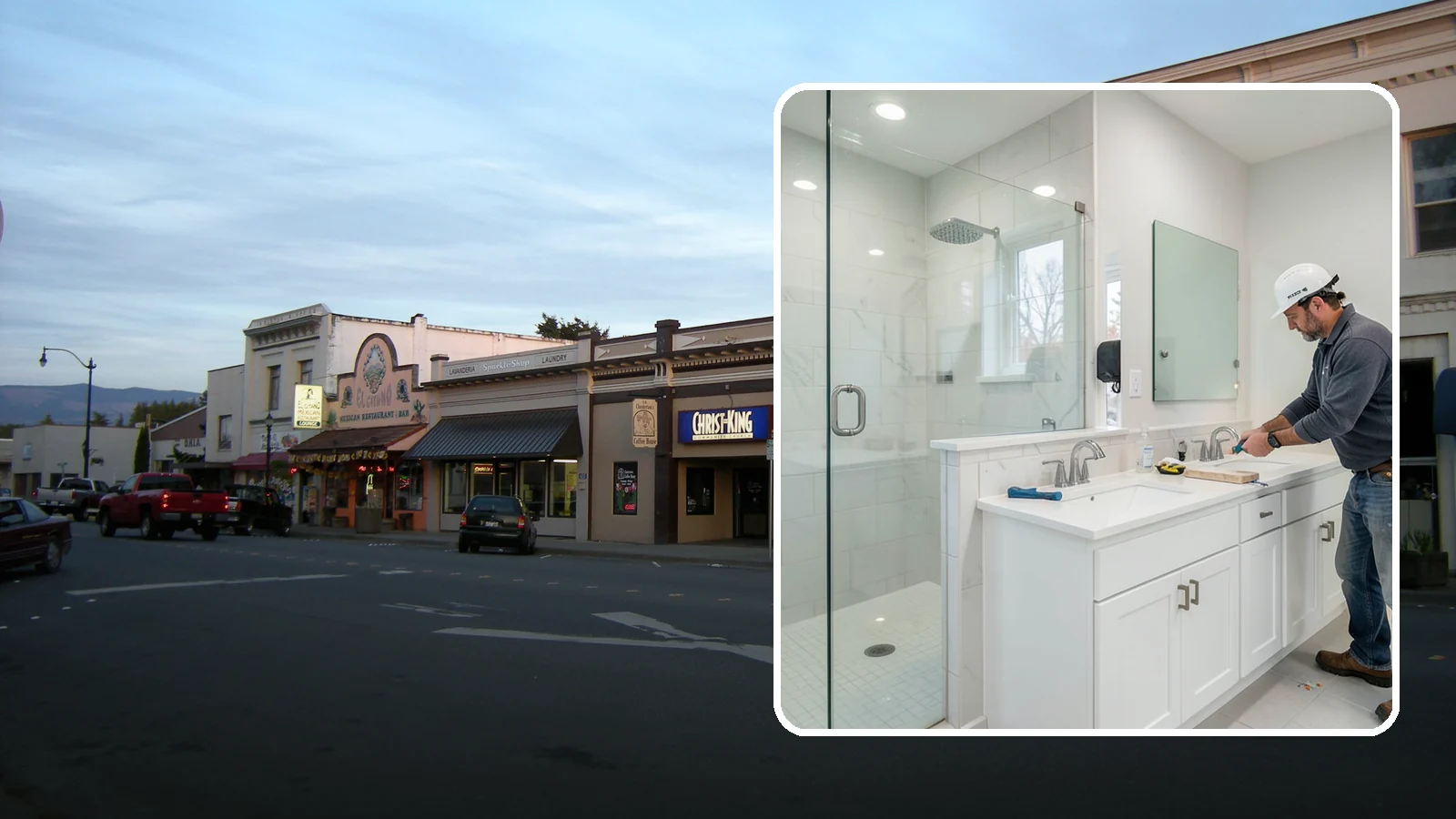 Double Vanity Installation in Burlington, Skagit County, WA - A double vanity installation gives two users their own sink and dedicated counter space.