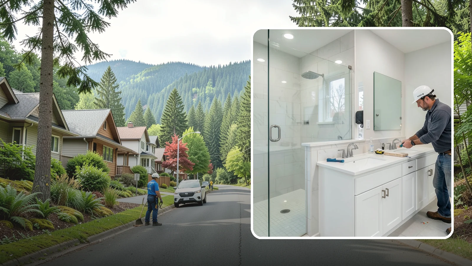 Double Vanity Installation in Darrington, Snohomish County, WA - A double vanity installation gives two users their own sink and dedicated counter space.