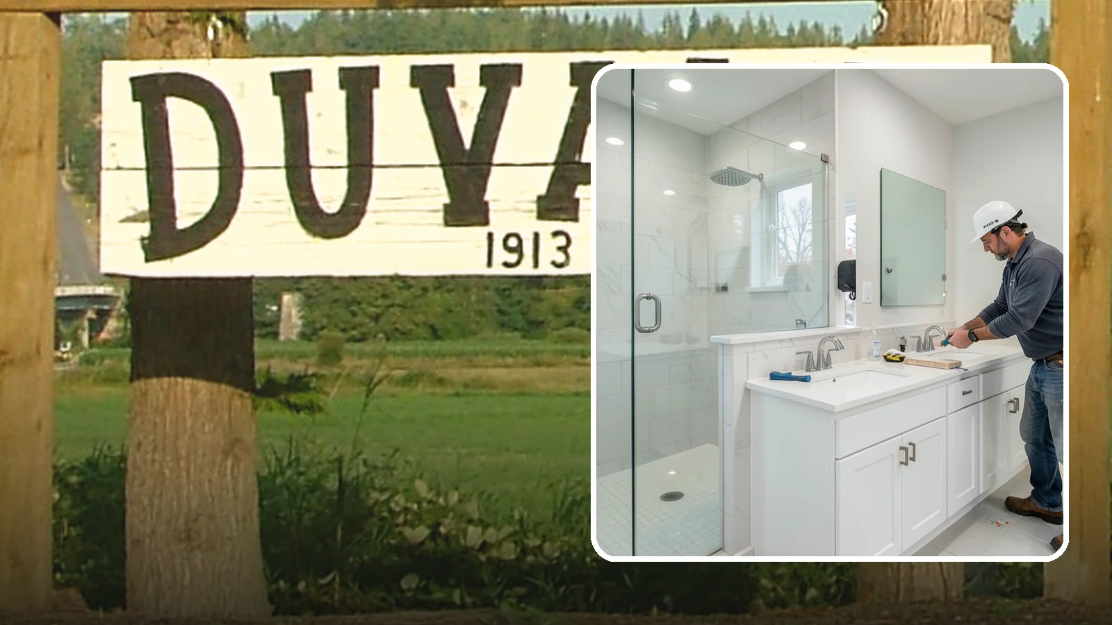 Double Vanity Installation in Duvall, King County, WA - A double vanity installation gives two users their own sink and dedicated counter space.