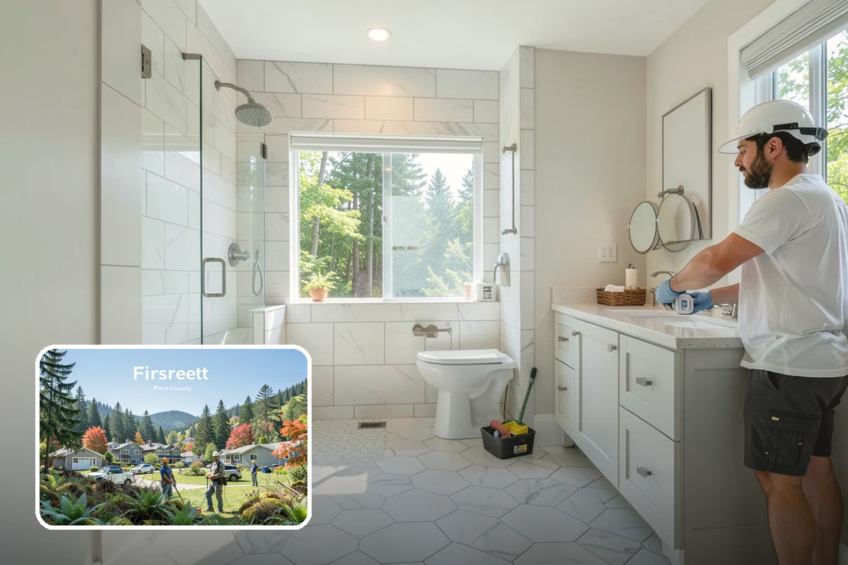 Double Vanity Installation in Fircrest, Pierce County, WA - Provides separate sinks for two users