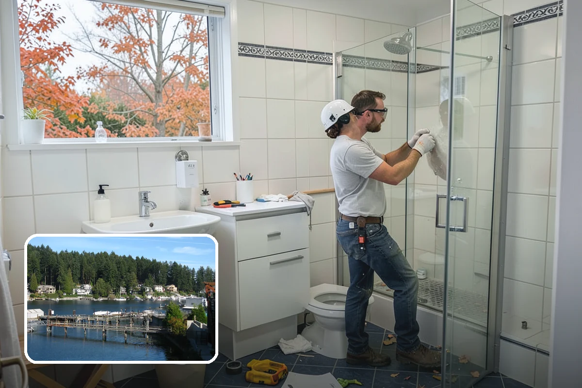 Double Vanity Installation in Gig Harbor, Pierce County, WA - Provides separate sinks for two users