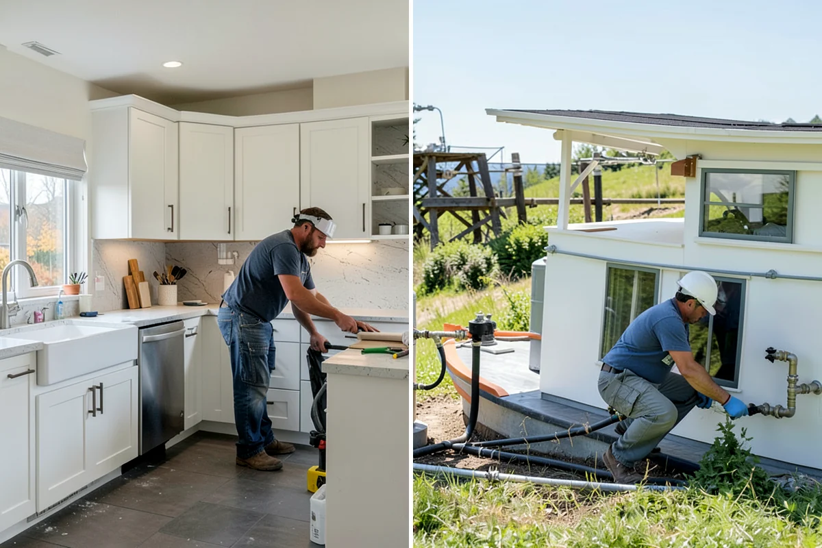 Double Vanity Installation in Hunts Point, King County, WA - Confirm space and plan dual plumbing