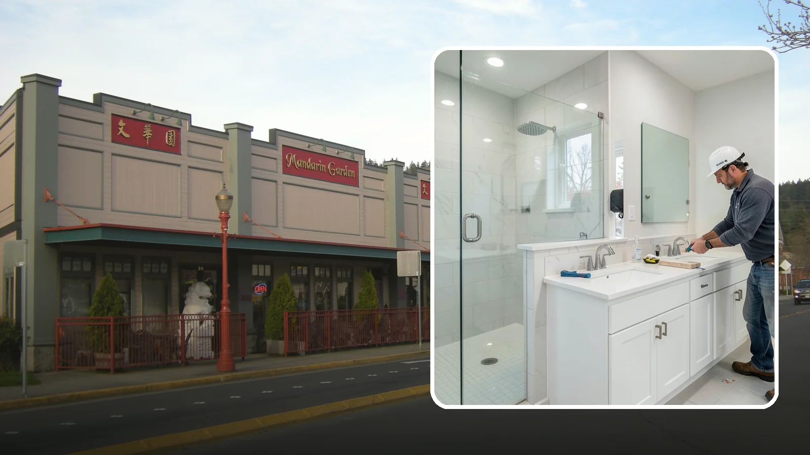 Double Vanity Installation in Issaquah, King County, WA - A double vanity installation gives two users their own sink and dedicated counter space.
