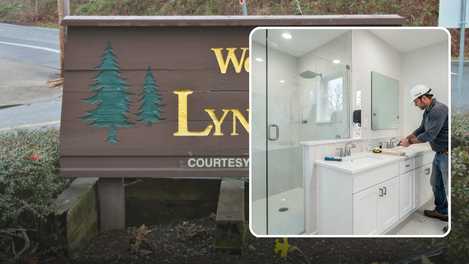 Double Vanity Installation in Lynnwood, Snohomish County, WA - A double vanity installation gives two users their own sink and dedicated counter space.