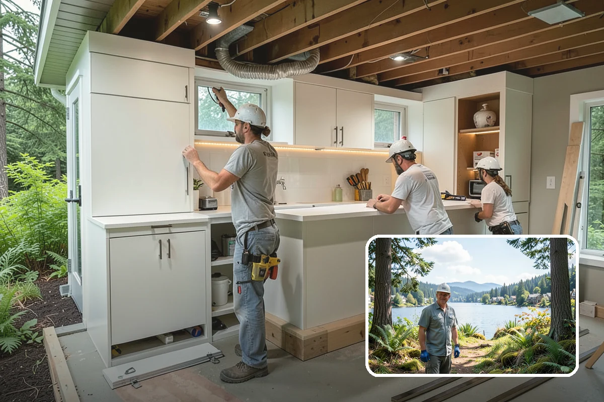 Double Vanity Installation in Milton, King County, WA - Provides separate sinks for two users