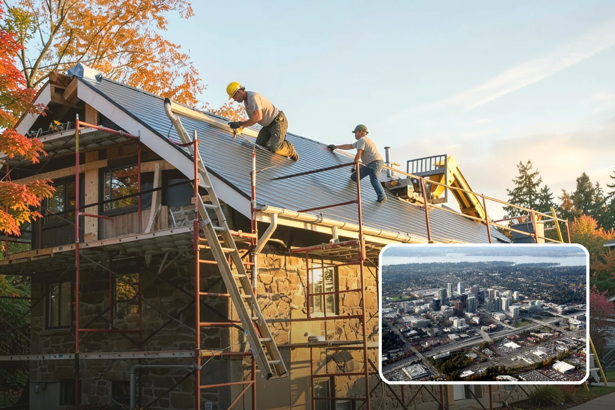 Downspout Installation in Bellevue, King County, WA - Moves roof water safely from the foundation