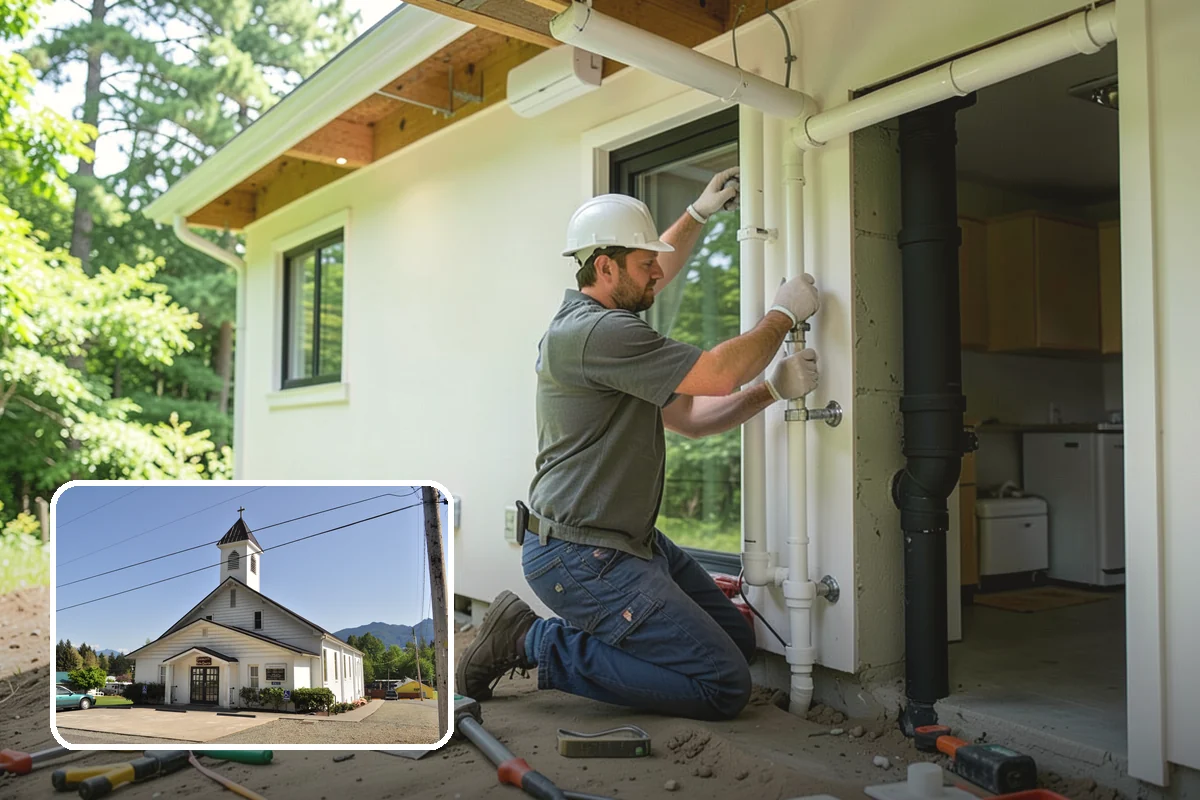 Downspout Installation in Concrete, Skagit County, WA - Moves roof water safely from the foundation
