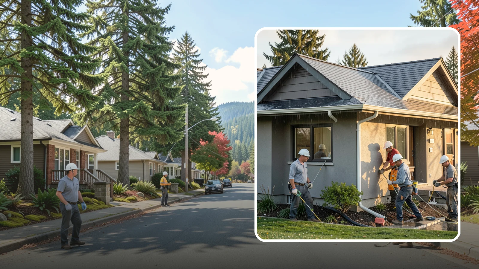 Downspout Installation in Hunts Point, King County, WA - We install and reroute downspouts to carry roof water well away from your foundation.