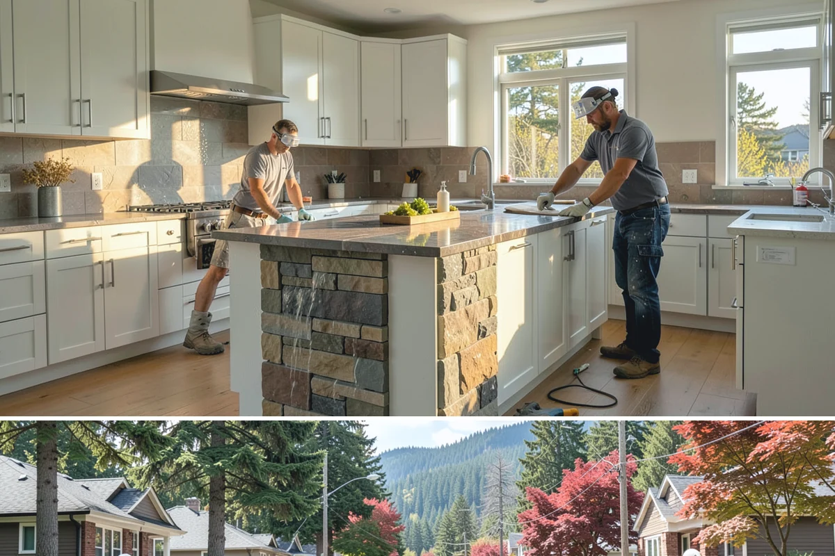Downspout Installation in Hunts Point, King County, WA - Downspout work is done year-round and is best completed before winter storms overload the system.
