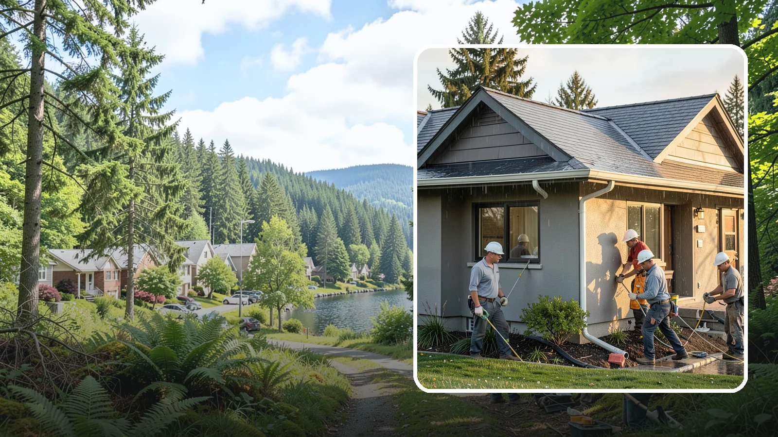 Downspout Installation in Lake Forest Park, King County, WA - We install and reroute downspouts to carry roof water well away from your foundation.