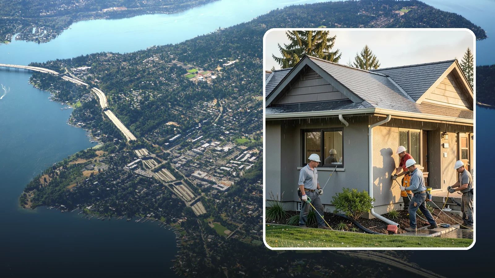 Downspout Installation in Mercer Island, King County, WA - We install and reroute downspouts to carry roof water well away from your foundation.