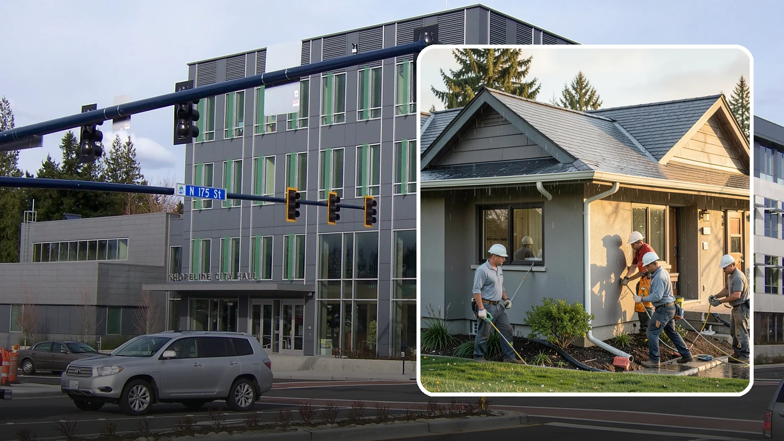 Downspout Installation in Shoreline, King County, WA - We install and reroute downspouts to carry roof water well away from your foundation.