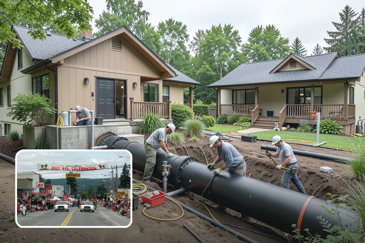 Drain Line Installation in Carnation, King County, WA - Correct slope ensures fast, reliable gravity drainage