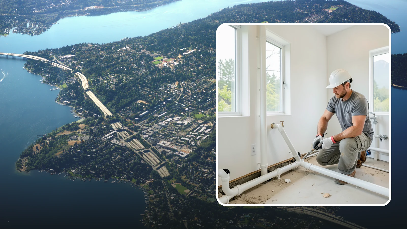Drain Line Installation in Mercer Island, King County, WA - We install and reroute interior drain and waste lines for remodels, additions, and fixture relocations.