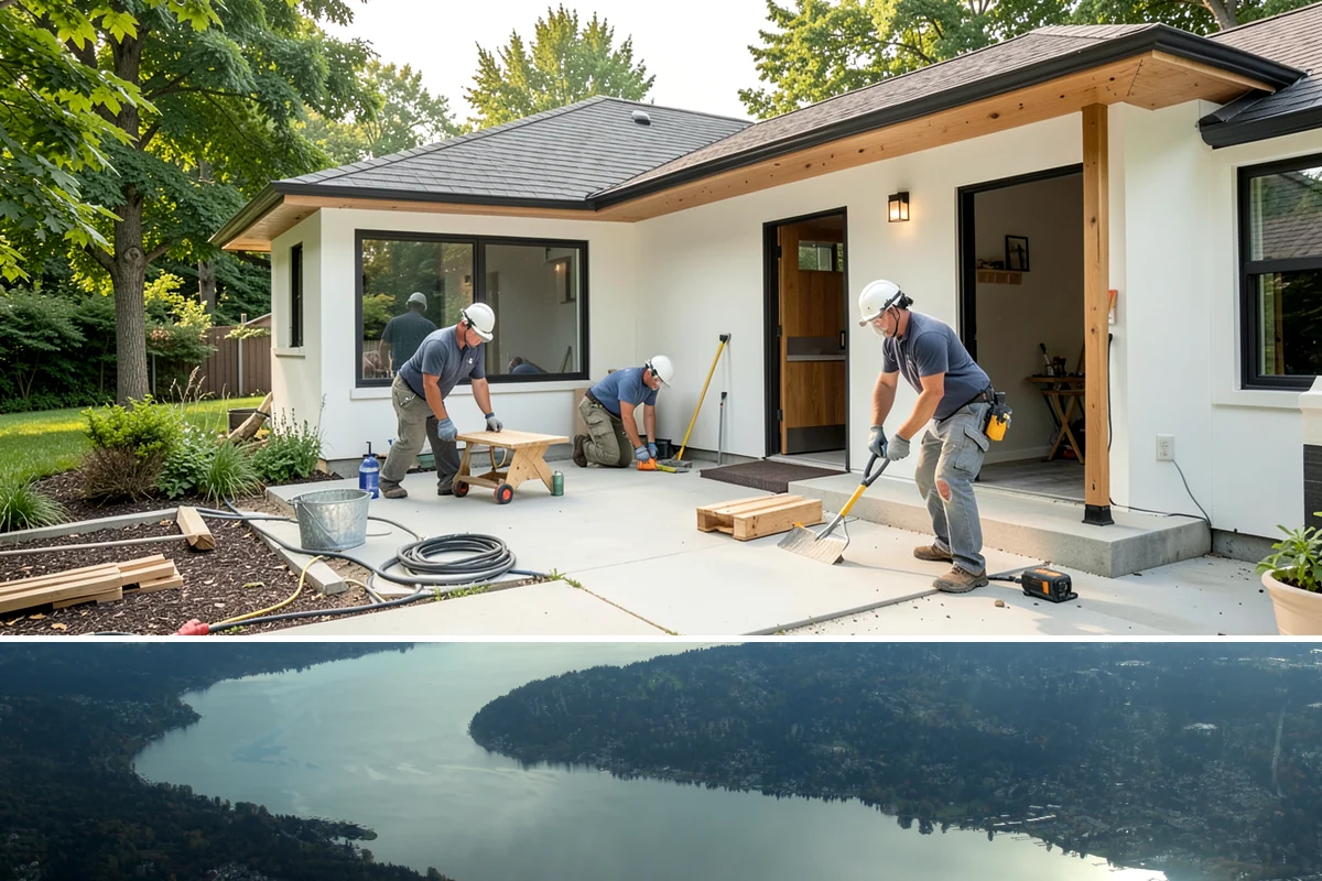 Drain Line Installation in Sammamish, King County, WA - Interior drain work can be scheduled any time of year without weather concerns.
