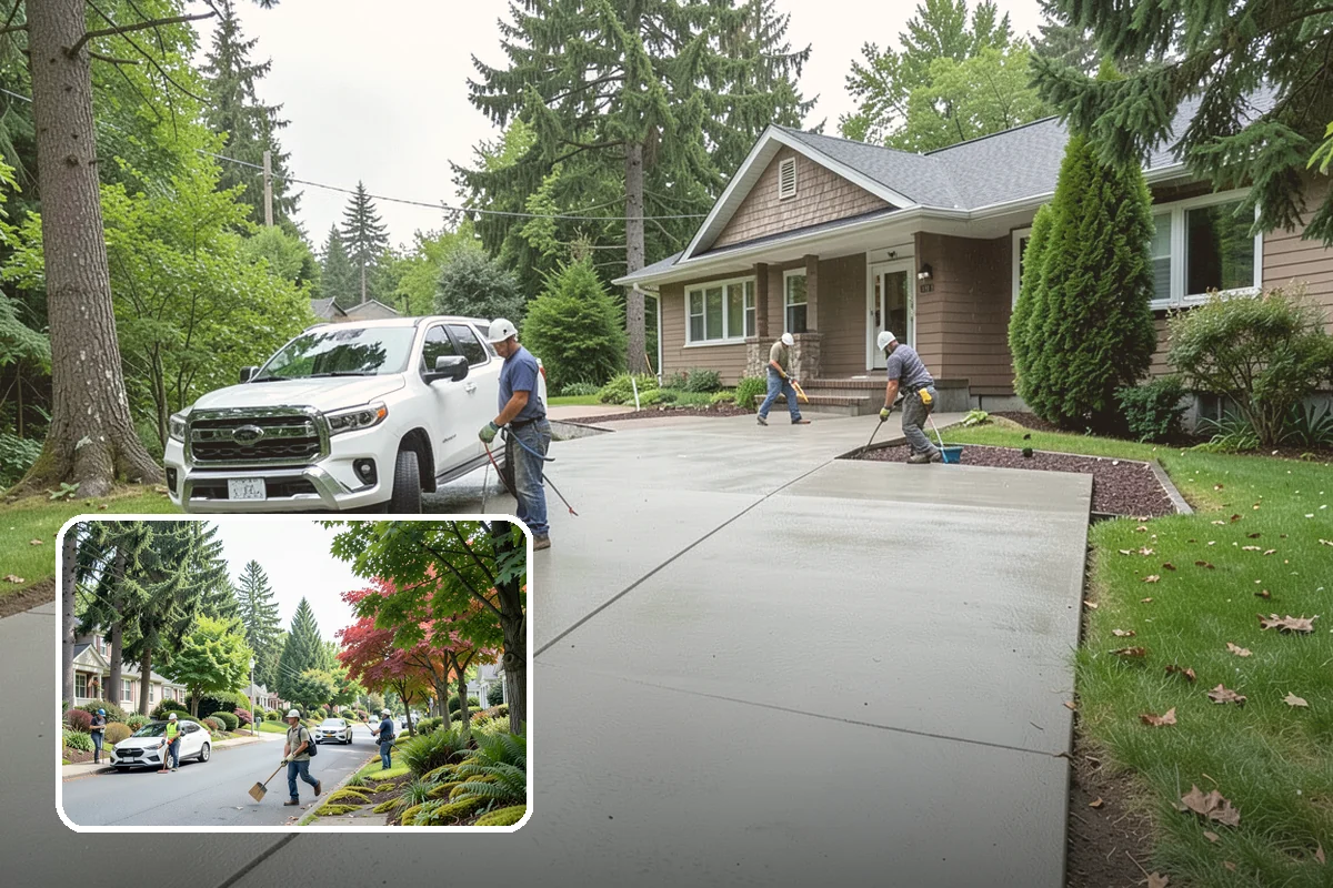 Driveway Apron Installation in Beaux Arts Village, King County, WA - Creates a smooth, durable street-to-driveway transition