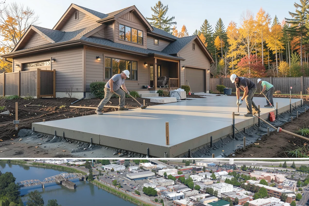 Driveway Apron Installation in Mount Vernon, Skagit County, WA - Apron pours are scheduled in dry, moderate weather so the concrete cures fully before vehicle traffic returns.