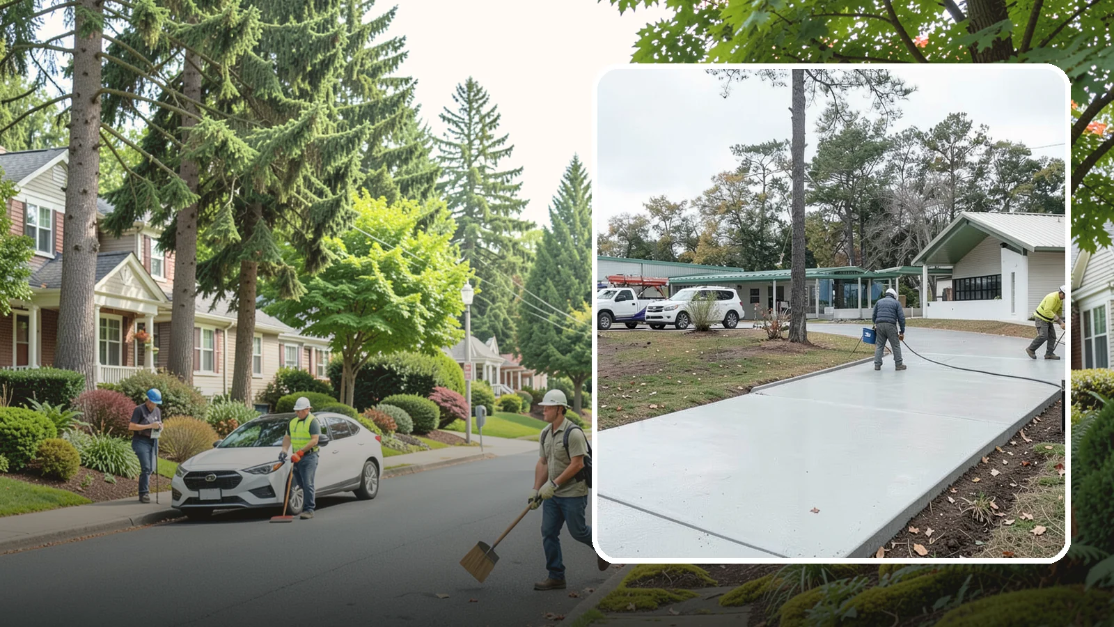 Driveway Extension in Beaux Arts Village, King County, WA - Add parking or width to your existing driveway with a seamless, properly drained concrete extension.