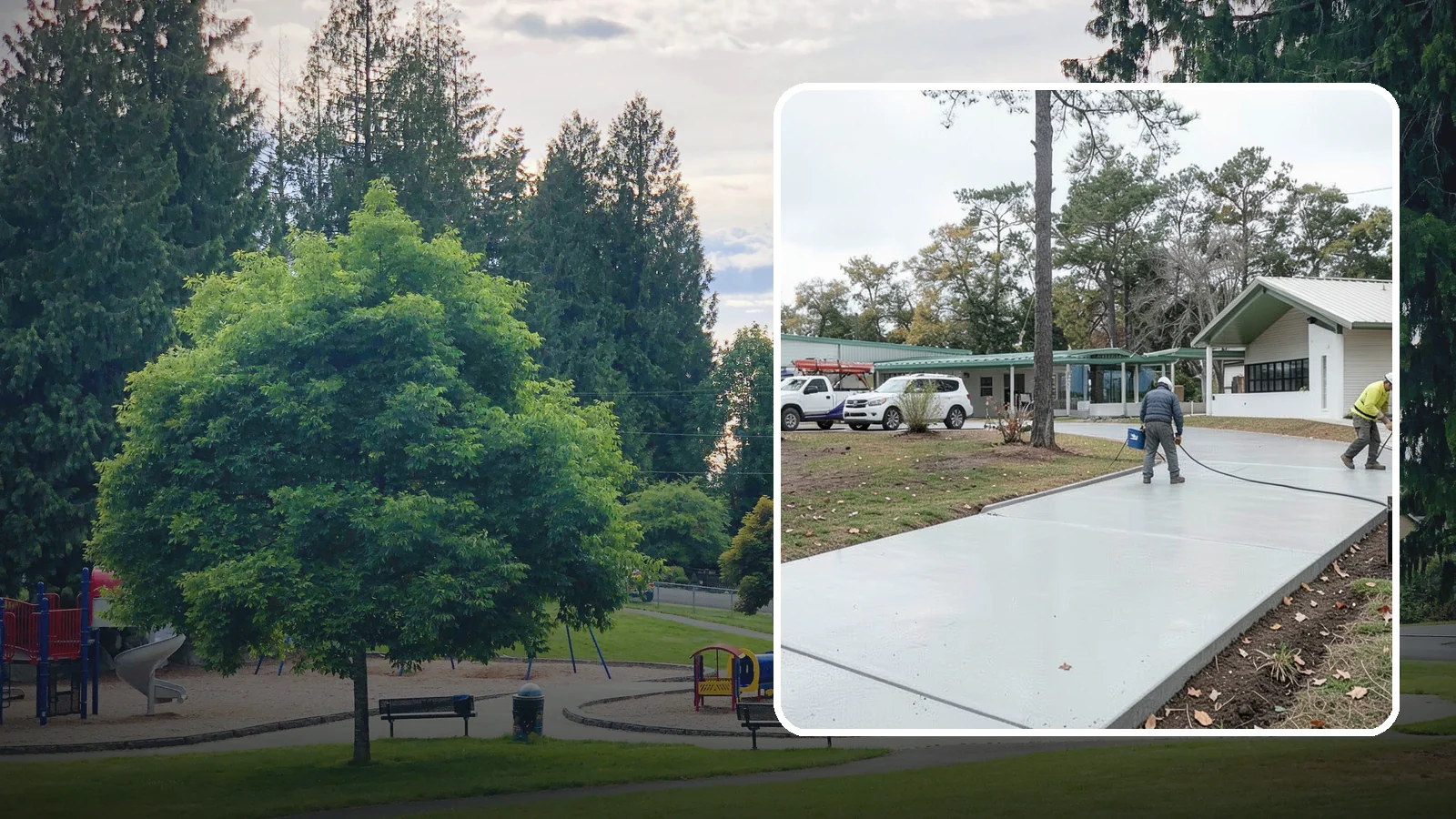 Driveway Extension in Bonney Lake, Pierce County, WA - Add parking or width to your existing driveway with a seamless, properly drained concrete extension.