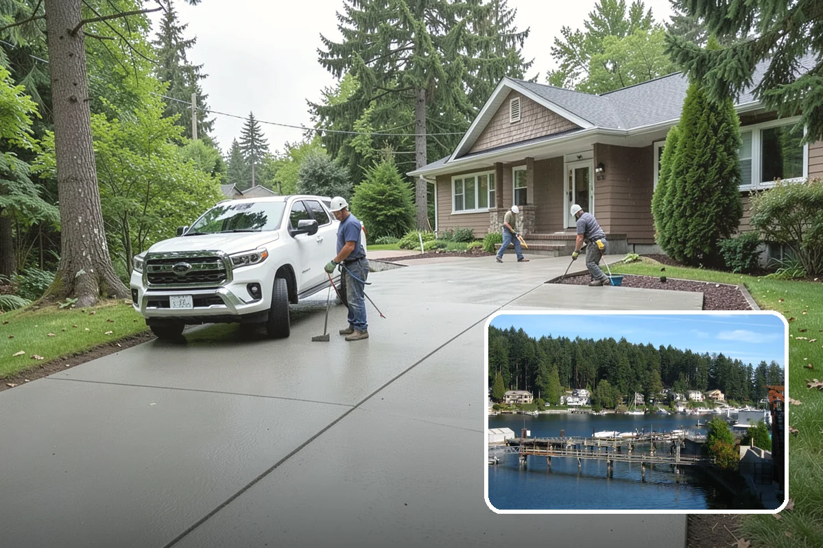 Driveway Extension in Gig Harbor, Pierce County, WA - Added parking and maneuvering room