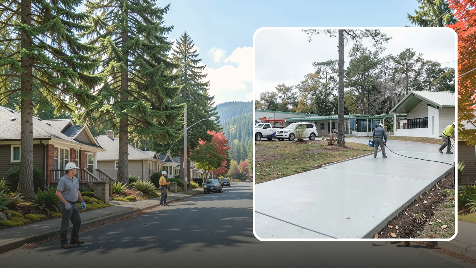 Driveway Extension in Hunts Point, King County, WA - Add parking or width to your existing driveway with a seamless, properly drained concrete extension.