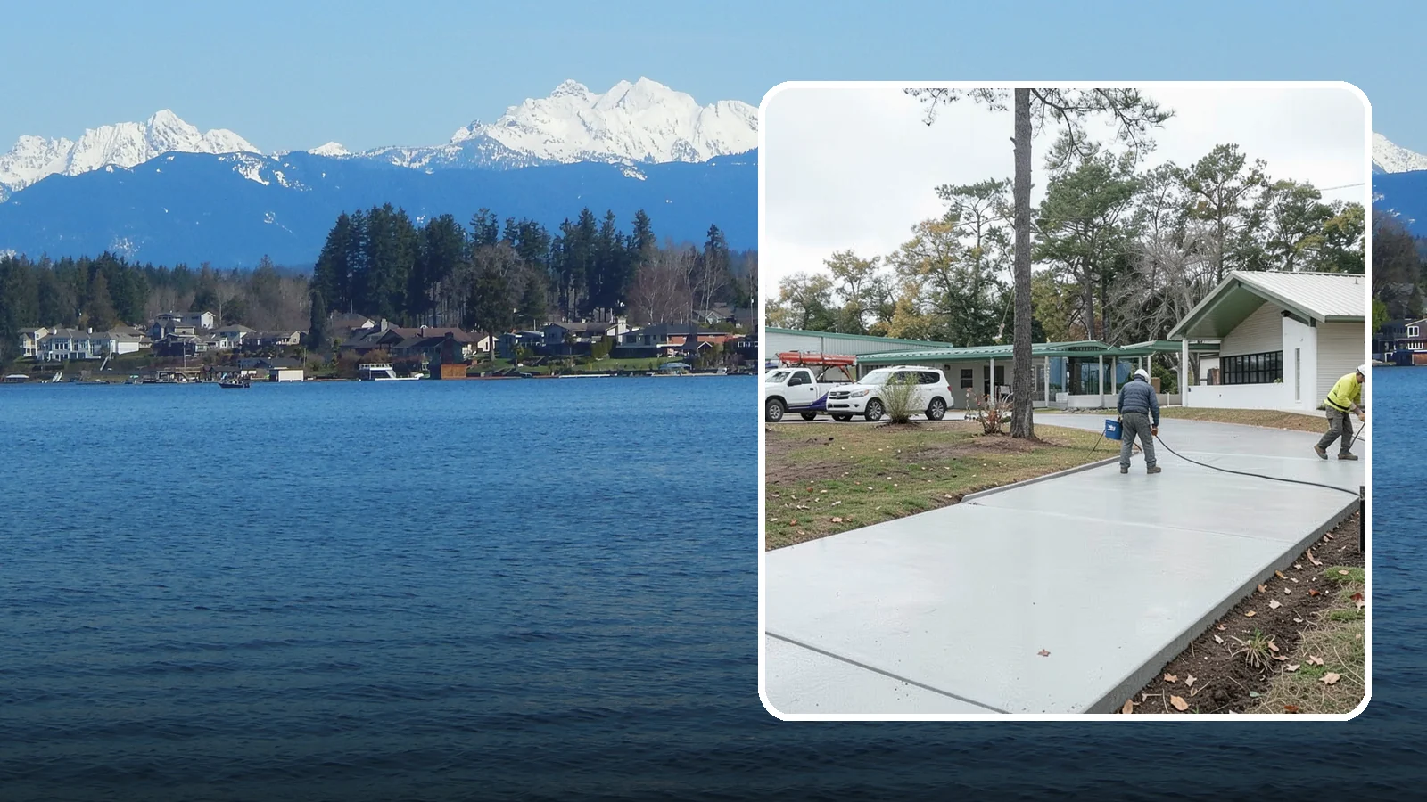 Driveway Extension in Lake Stevens, Snohomish County, WA - Add parking or width to your existing driveway with a seamless, properly drained concrete extension.