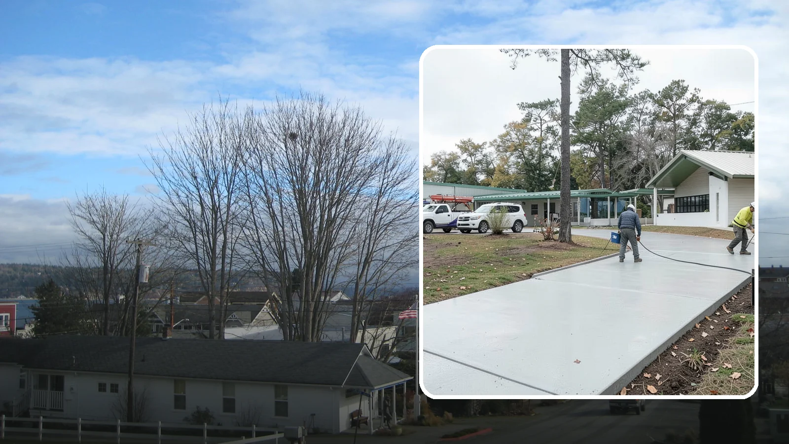 Driveway Extension in Langley, Island County, WA - Add parking or width to your existing driveway with a seamless, properly drained concrete extension.