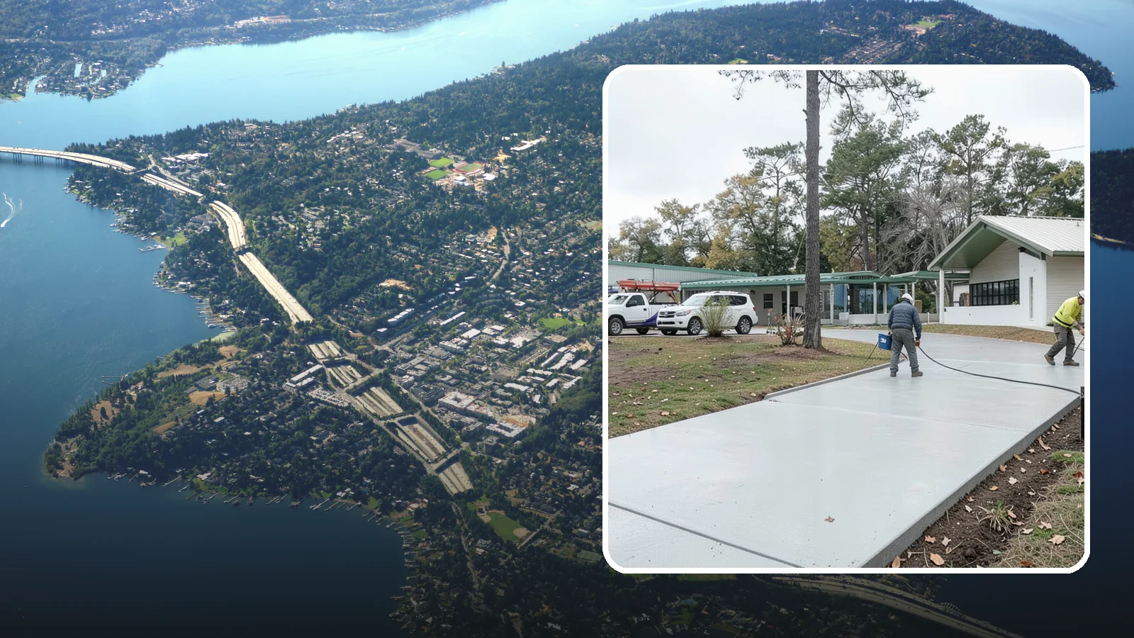 Driveway Extension in Mercer Island, King County, WA - Add parking or width to your existing driveway with a seamless, properly drained concrete extension.