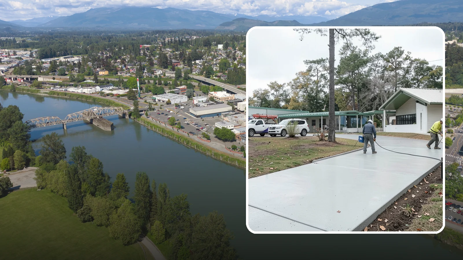 Driveway Extension in Mount Vernon, Skagit County, WA - Add parking or width to your existing driveway with a seamless, properly drained concrete extension.