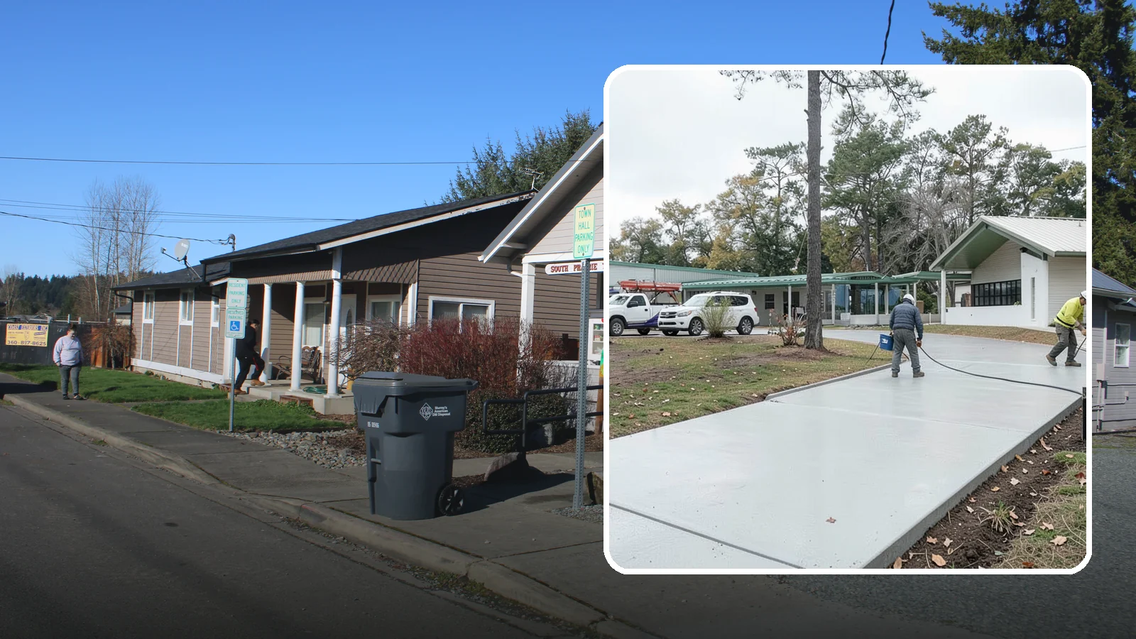 Driveway Extension in South Prairie, Pierce County, WA - Add parking or width to your existing driveway with a seamless, properly drained concrete extension.