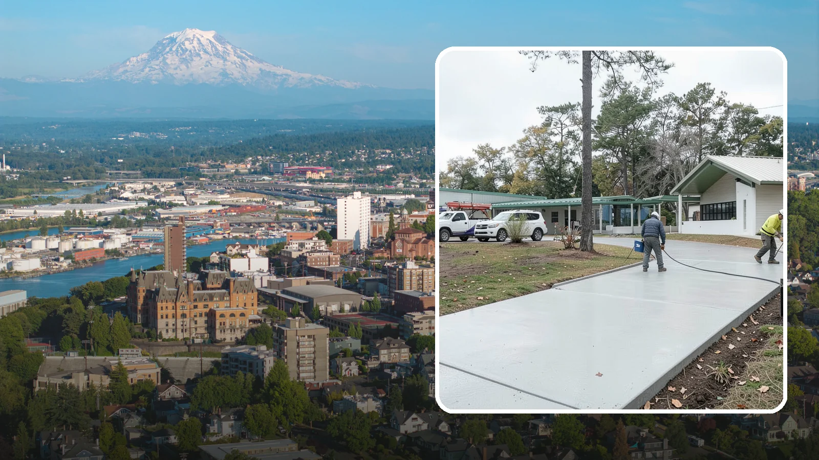 Driveway Extension in Tacoma, Pierce County, WA - Add parking or width to your existing driveway with a seamless, properly drained concrete extension.