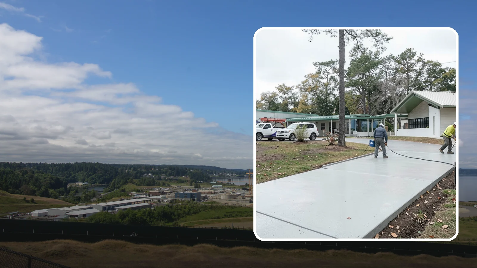 Driveway Extension in University Place, Pierce County, WA - Add parking or width to your existing driveway with a seamless, properly drained concrete extension.