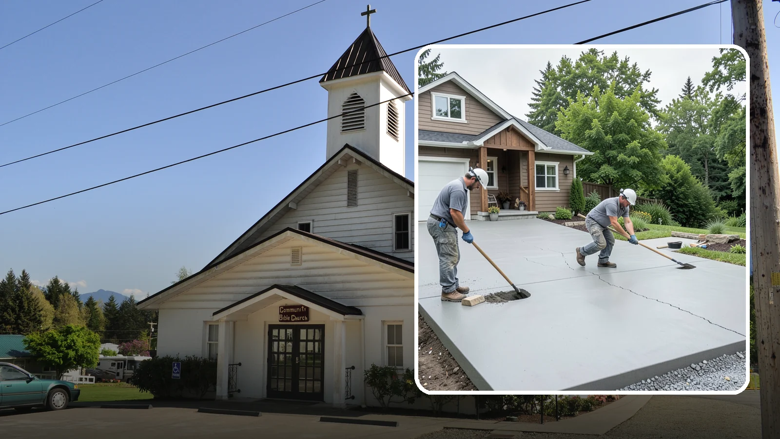 Driveway Repair in Concrete, Skagit County, WA - Fixing cracks, potholes, settling, and surface damage to extend the life of your existing driveway.