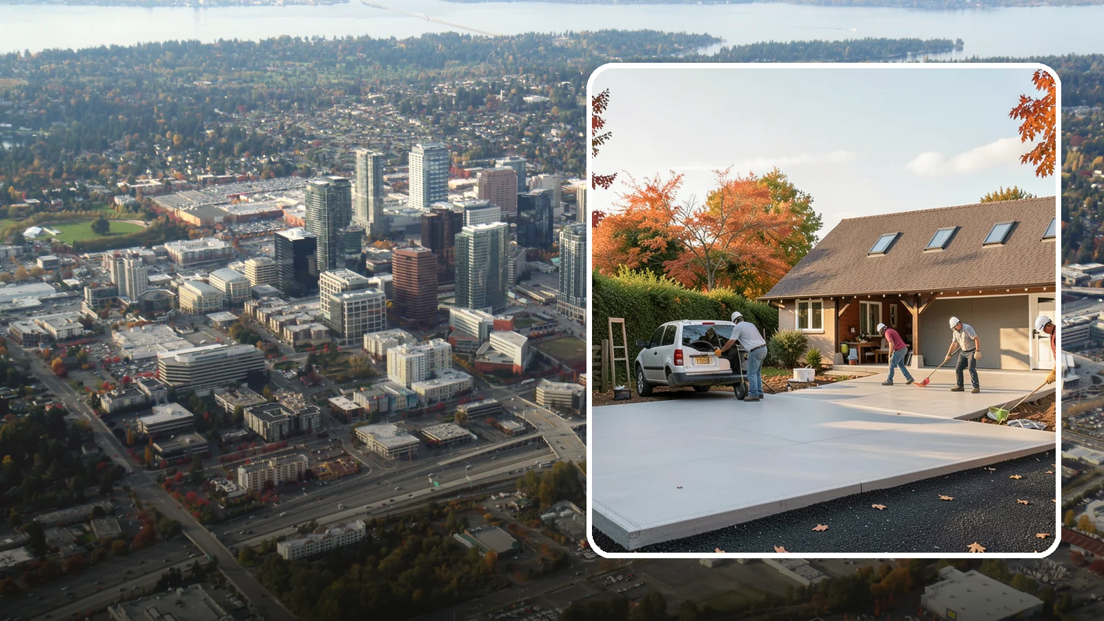 Driveway Replacement in Bellevue, King County, WA - Removing a failed or worn driveway and rebuilding it with a fresh base and a new surface of your choice.