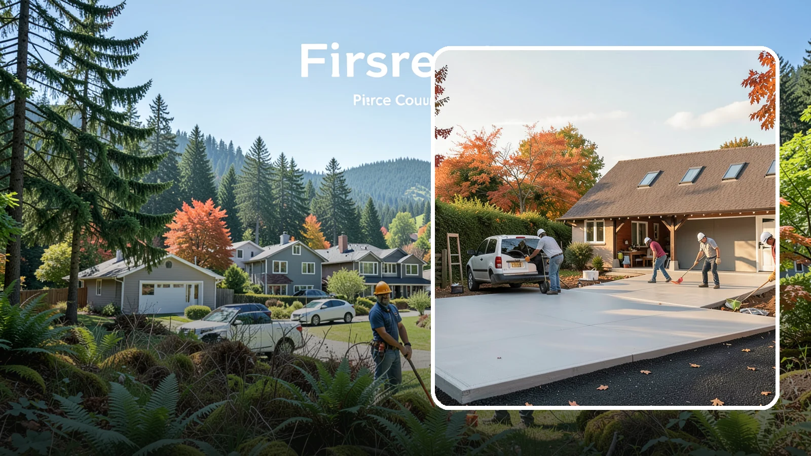 Driveway Replacement in Fircrest, Pierce County, WA - Removing a failed or worn driveway and rebuilding it with a fresh base and a new surface of your choice.