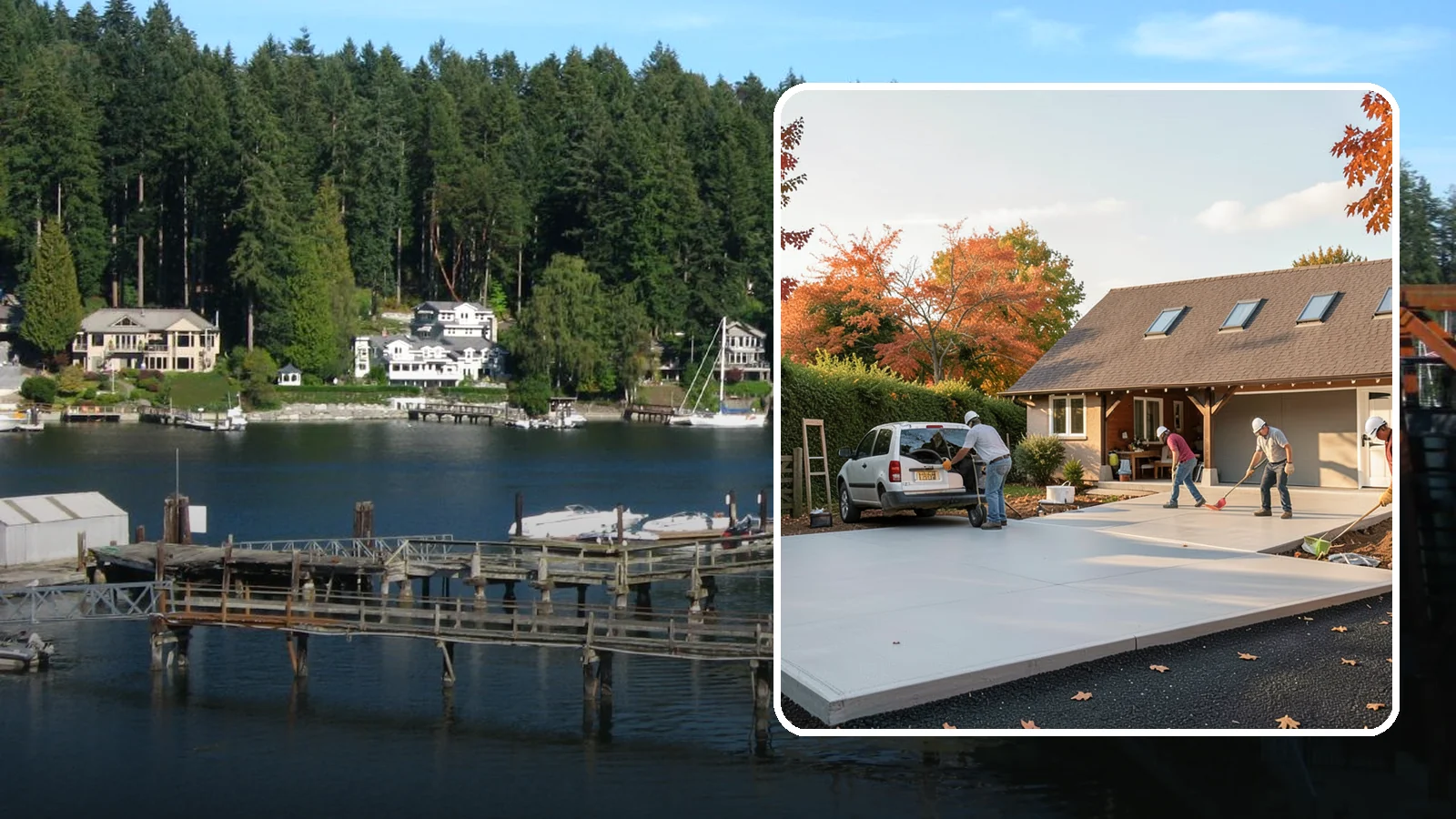 Driveway Replacement in Gig Harbor, Pierce County, WA - Removing a failed or worn driveway and rebuilding it with a fresh base and a new surface of your choice.