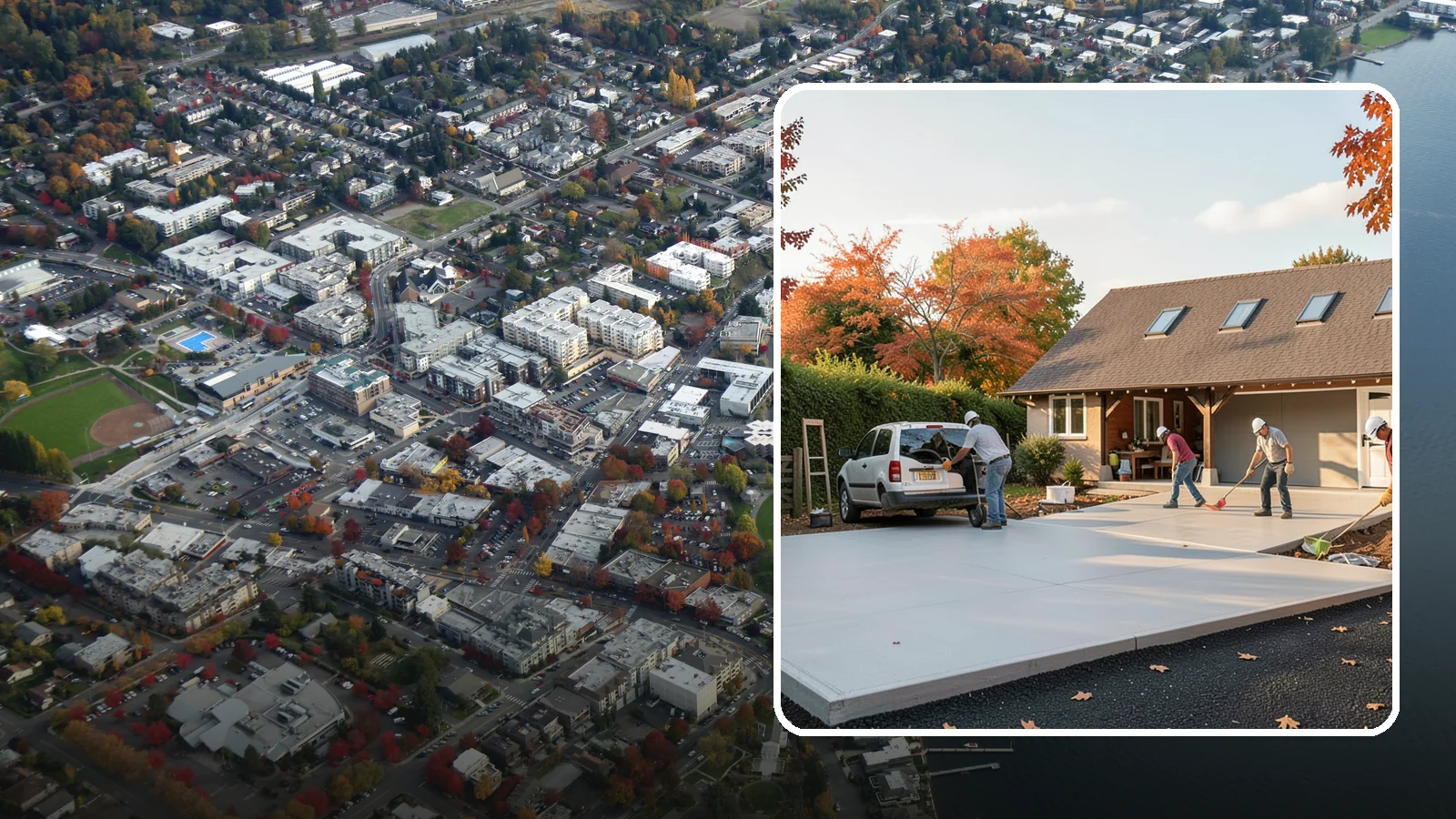 Driveway Replacement in Kirkland, King County, WA - Removing a failed or worn driveway and rebuilding it with a fresh base and a new surface of your choice.