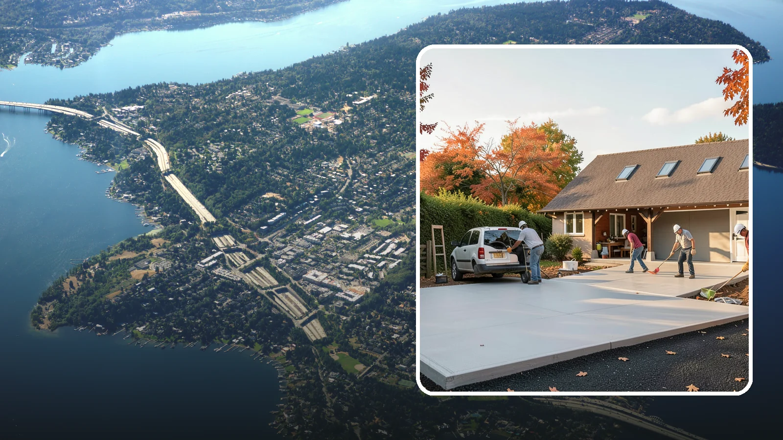 Driveway Replacement in Mercer Island, King County, WA - Removing a failed or worn driveway and rebuilding it with a fresh base and a new surface of your choice.
