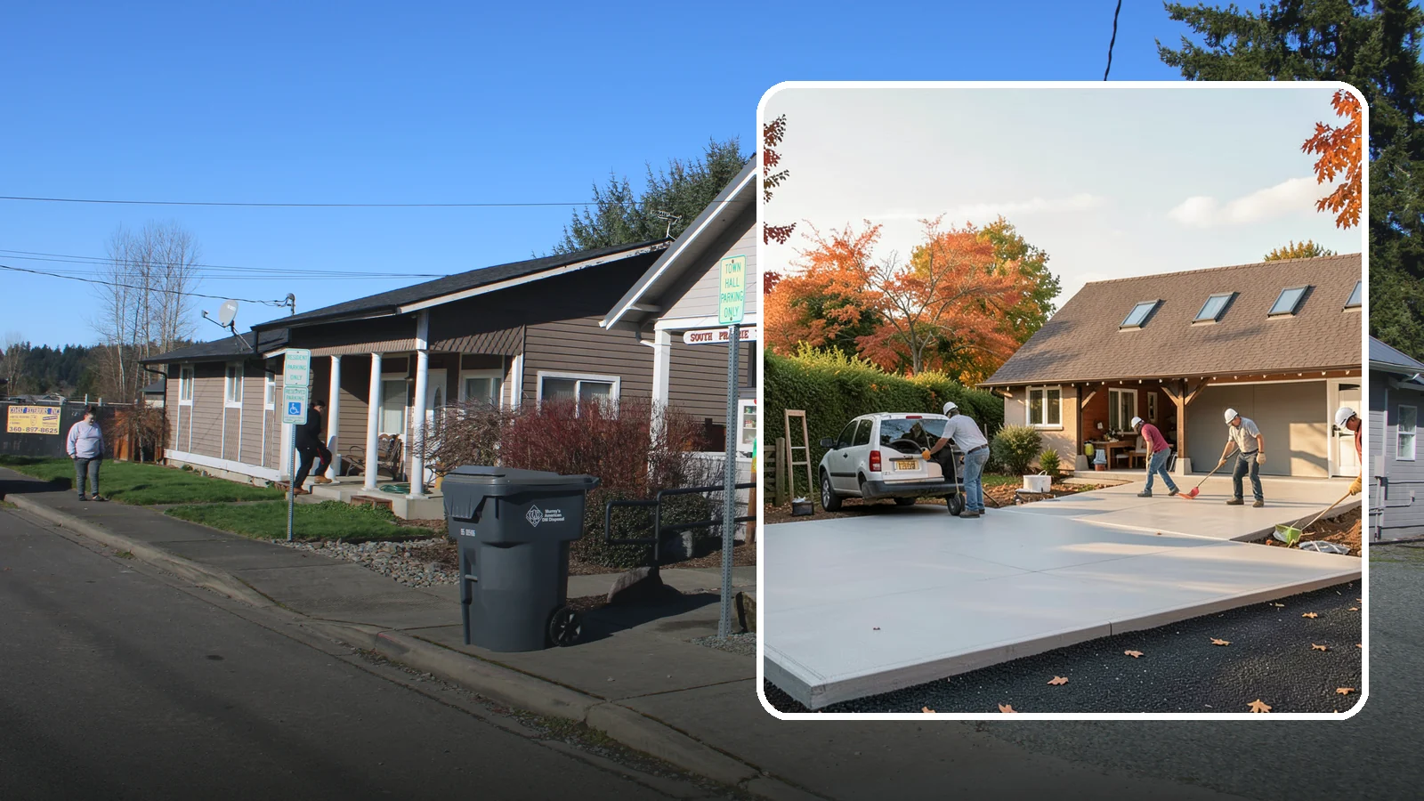 Driveway Replacement in South Prairie, Pierce County, WA - Removing a failed or worn driveway and rebuilding it with a fresh base and a new surface of your choice.